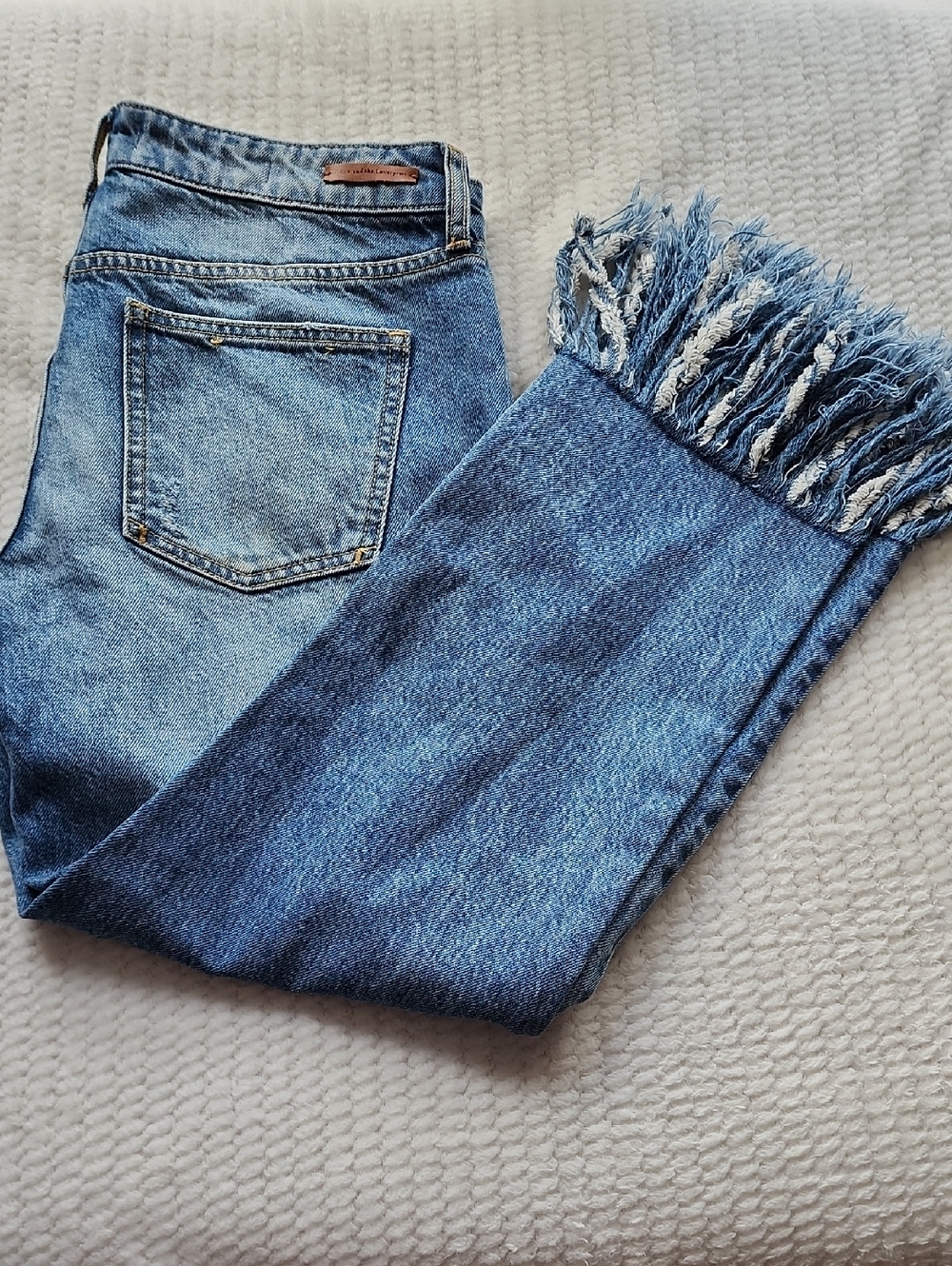 Pilcro And The Letterpress Fringe Hem Blue Jeans